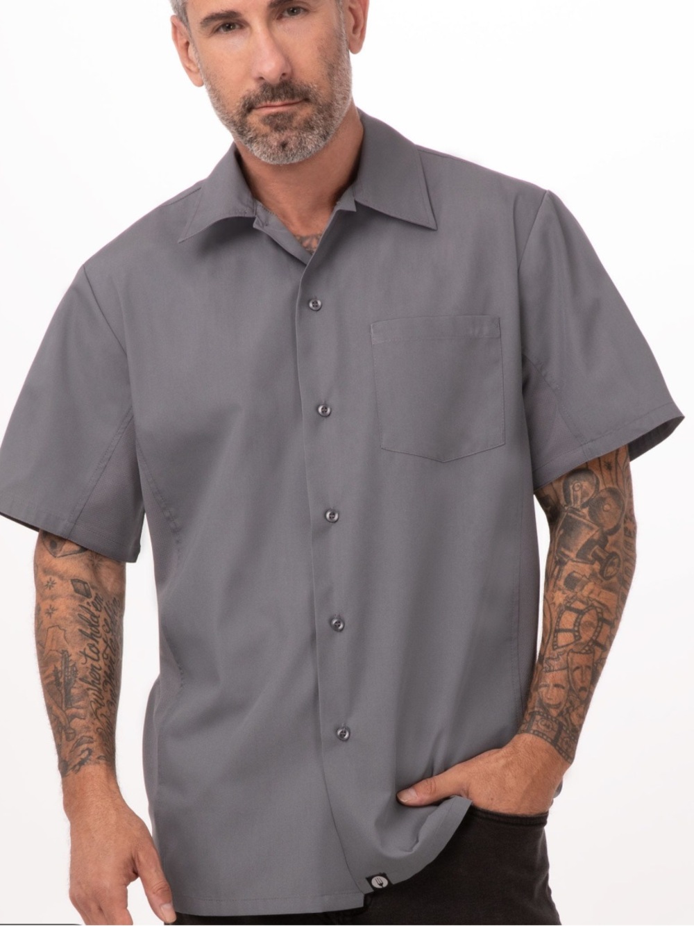 NEW Chef Works Mens Universal Shirt in grey size: 3Xl